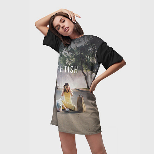 Женская длинная футболка Selena Gomez: Street Fetish / 3D-принт – фото 3