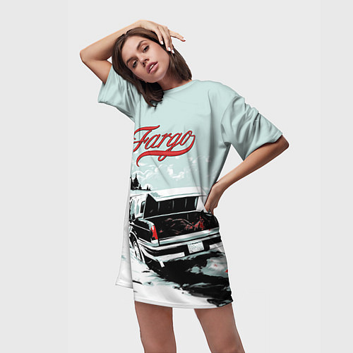 Женская длинная футболка Fargo Car / 3D-принт – фото 3