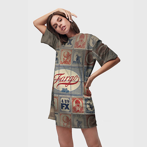 Женская длинная футболка Fargo brands / 3D-принт – фото 3