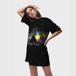 Футболка женская длинная Pink Floyd Logo, цвет: 3D-принт — фото 2