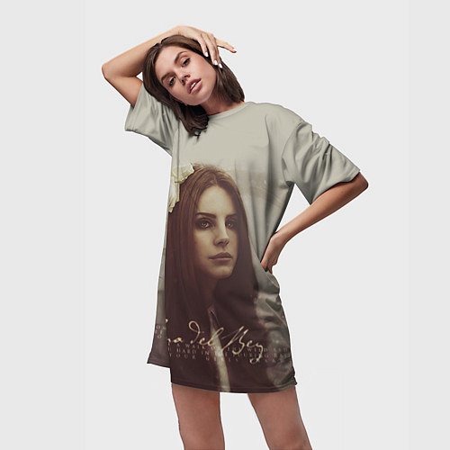 Женская длинная футболка Lana Del Rey: Flower / 3D-принт – фото 3