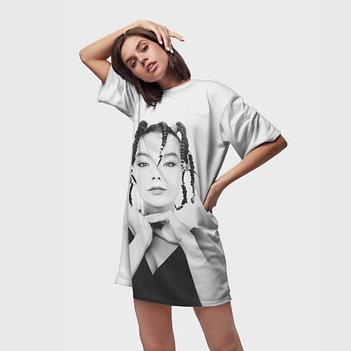 Женская длинная футболка Bjork / 3D-принт – фото 3