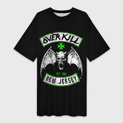 Футболка женская длинная Overkill: New Jersey, цвет: 3D-принт