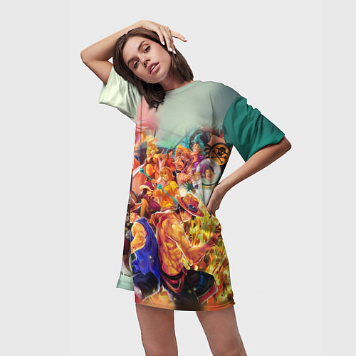 Женская длинная футболка Ван-Пис / 3D-принт – фото 3