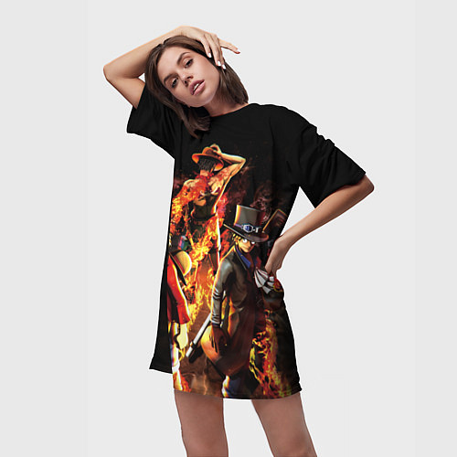 Женская длинная футболка Ван-Пис / 3D-принт – фото 3