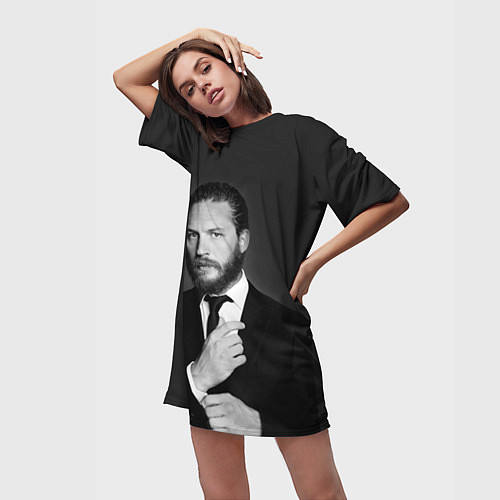 Женская длинная футболка Mr. Hardy / 3D-принт – фото 3