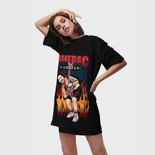 Женская длинная футболка Pantera: Dimetag Forever / 3D-принт – фото 3