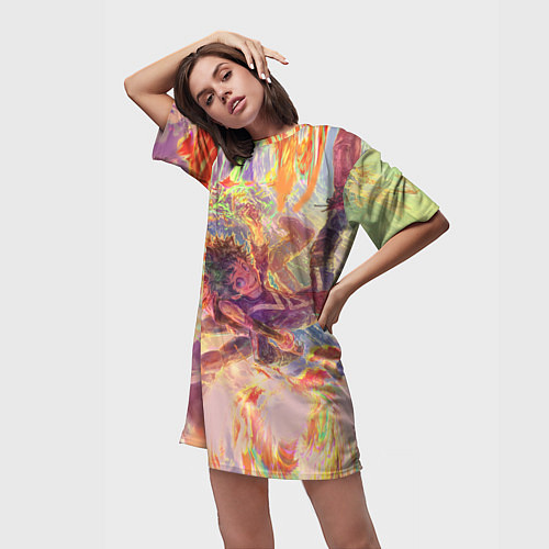 Женская длинная футболка Моя геройская академия / 3D-принт – фото 3