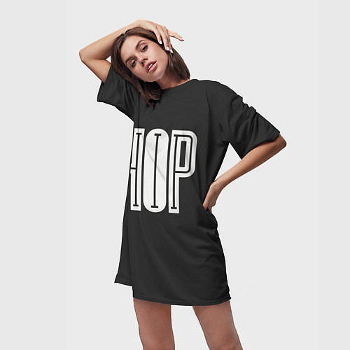 Женская длинная футболка Hip-Hop Inside / 3D-принт – фото 3