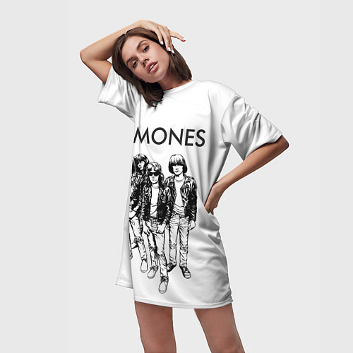 Женская длинная футболка Ramones Party / 3D-принт – фото 3