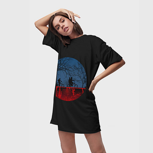 Женская длинная футболка Inside / 3D-принт – фото 3