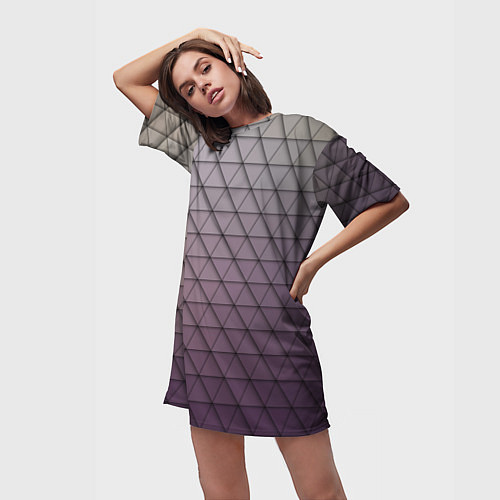 Женская длинная футболка Кольчуга из треугольников / 3D-принт – фото 3
