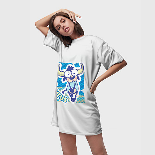 Женская длинная футболка Телец: Taurus / 3D-принт – фото 3