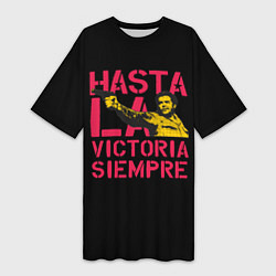 Футболка женская длинная Hasta La Victoria Siempre, цвет: 3D-принт