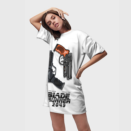 Женская длинная футболка Blade Runner 2049: Weapon / 3D-принт – фото 3