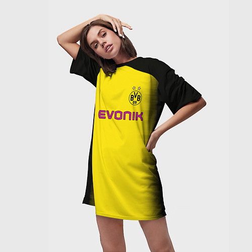 Женская длинная футболка BVB FC: Rois Away 17/18 / 3D-принт – фото 3