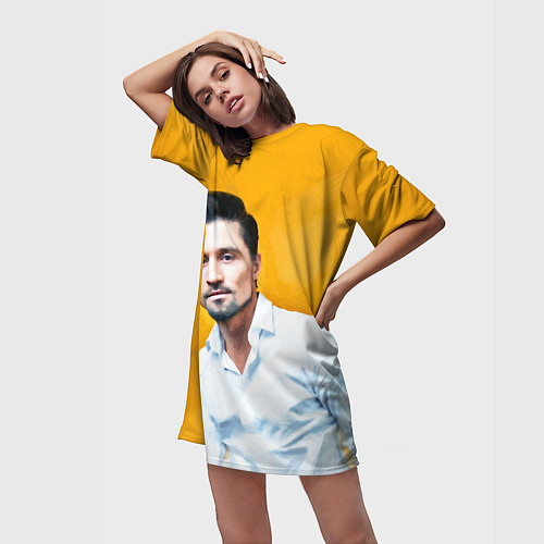 Женская длинная футболка Билан / 3D-принт – фото 3