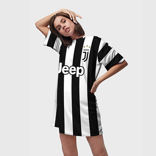 Женская длинная футболка Juventus FC: Higuain Home 17/18 / 3D-принт – фото 3