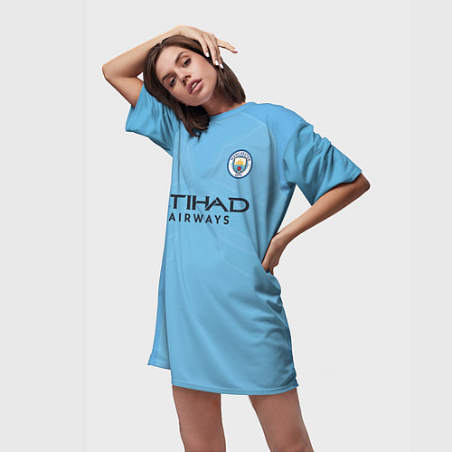 Женская длинная футболка Man City FC: Sterling Home 17/18 / 3D-принт – фото 3