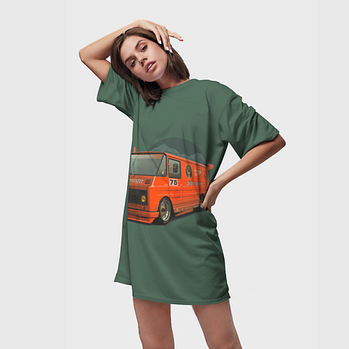 Женская длинная футболка Jagermeister / 3D-принт – фото 3