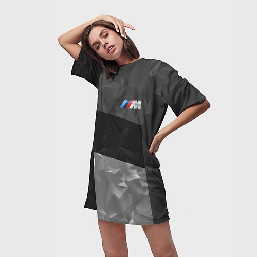 Женская длинная футболка BMW: Black Design / 3D-принт – фото 3