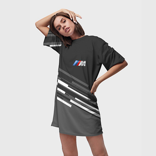 Женская длинная футболка BMW: Sport Line / 3D-принт – фото 3