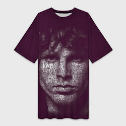Футболка женская длинная The Doors: Jim Morrison, цвет: 3D-принт