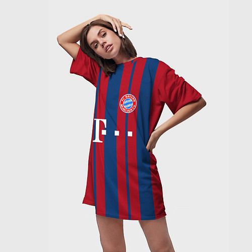 Женская длинная футболка Bayern FC: Original 2018 / 3D-принт – фото 3