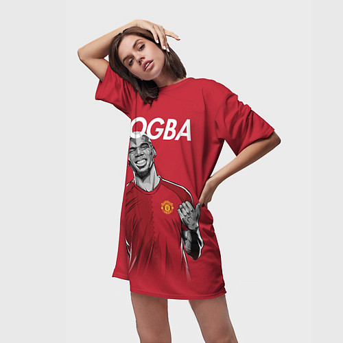 Женская длинная футболка FC MU: Pogba / 3D-принт – фото 3