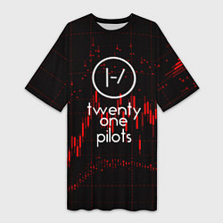 Футболка женская длинная Twenty one pilots, цвет: 3D-принт