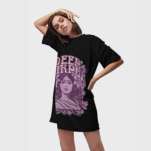 Женская длинная футболка Deep Purple / 3D-принт – фото 3