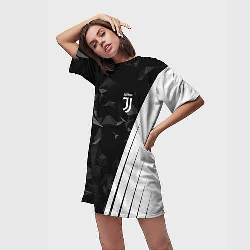 Женская длинная футболка FC Juventus: Abstract / 3D-принт – фото 3