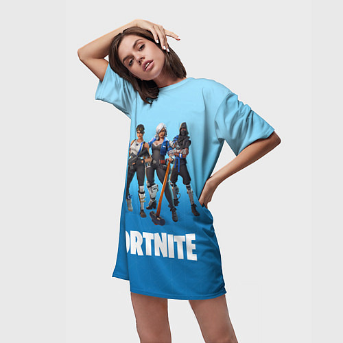 Женская длинная футболка Fortnite Stories / 3D-принт – фото 3