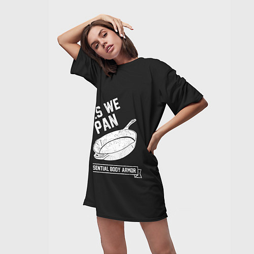 Женская длинная футболка Yes We Pan / 3D-принт – фото 3