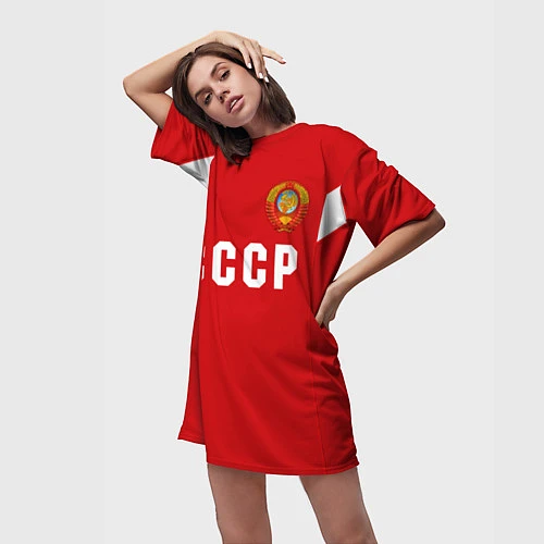 Женская длинная футболка Сборная СССР 1988 / 3D-принт – фото 3