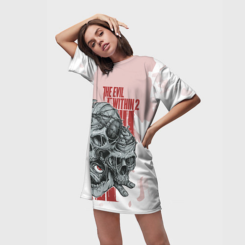 Женская длинная футболка The Evil Within 2 / 3D-принт – фото 3
