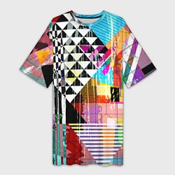 Женская длинная футболка RGB Geometry