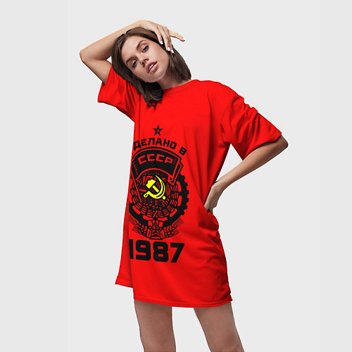 Женская длинная футболка Сделано в СССР 1987 / 3D-принт – фото 3
