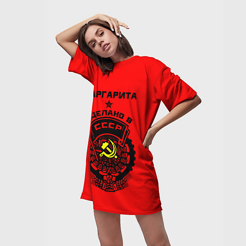Женская длинная футболка Маргарита: сделано в СССР / 3D-принт – фото 3