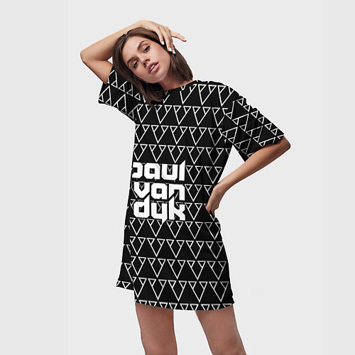 Женская длинная футболка Paul Van Dyk / 3D-принт – фото 3