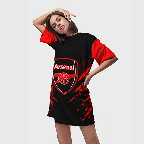 Женская длинная футболка Arsenal FC: Sport Fashion / 3D-принт – фото 3