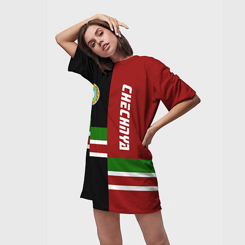 Женская длинная футболка Chechnya, Russia / 3D-принт – фото 3