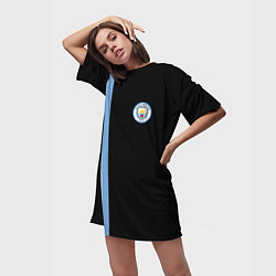 Футболка женская длинная Манчестер Сити, цвет: 3D-принт — фото 2