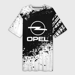 Футболка женская длинная Opel: Black Spray, цвет: 3D-принт