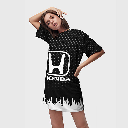 Женская длинная футболка Honda: Black Side / 3D-принт – фото 3