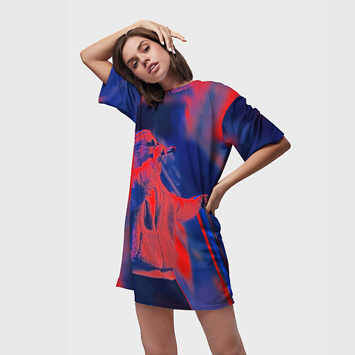 Женская длинная футболка T-Fest: Neon Style / 3D-принт – фото 3