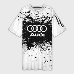 Футболка женская длинная Audi: Black Spray, цвет: 3D-принт