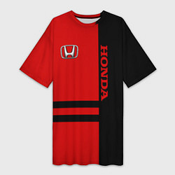 Футболка женская длинная Honda: Red Style, цвет: 3D-принт