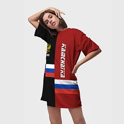 Футболка женская длинная Kamchatka, Russia, цвет: 3D-принт — фото 2