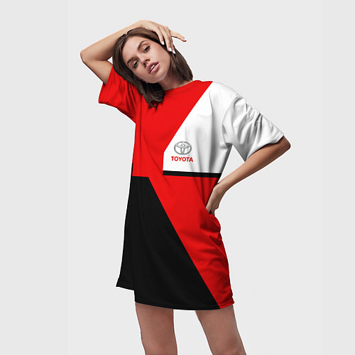Женская длинная футболка Toyota Sport / 3D-принт – фото 3